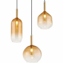 Suspension Globo LOPUSA Laiton, Noir, 6 lumières