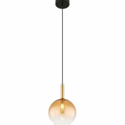 Suspension Globo LOPUSA Laiton, Noir, 1 lumière