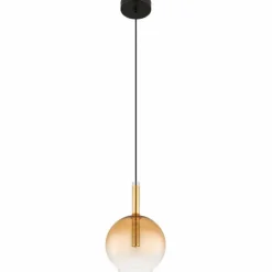 Suspension Globo LOPUSA Laiton, Noir, 1 lumière