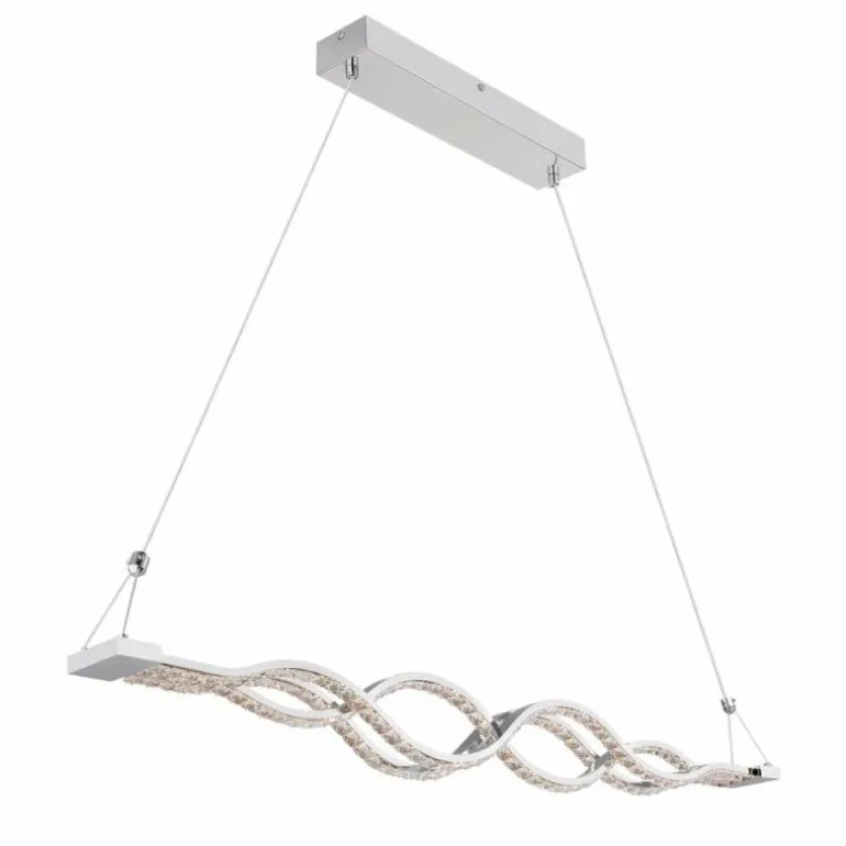 Suspension Globo PILLA LED Chrome, 1 lumière, Télécommandes