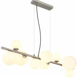 Suspension Globo RIHA LED Nickel mat, 9 lumières