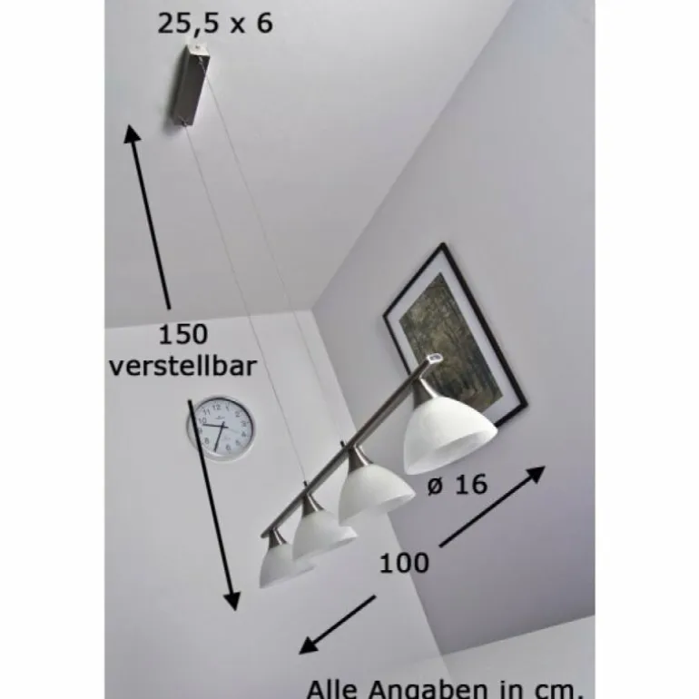 Suspension Globo RUBEN Acier inoxydable, 4 lumières