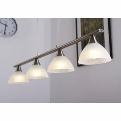 Suspension Globo RUBEN Acier inoxydable, 4 lumières