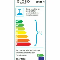 Suspension Globo RUBEN Acier inoxydable, 4 lumières