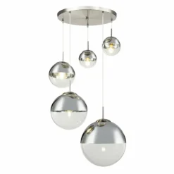 Suspension Globo VARUS Nickel mat, 5 lumières