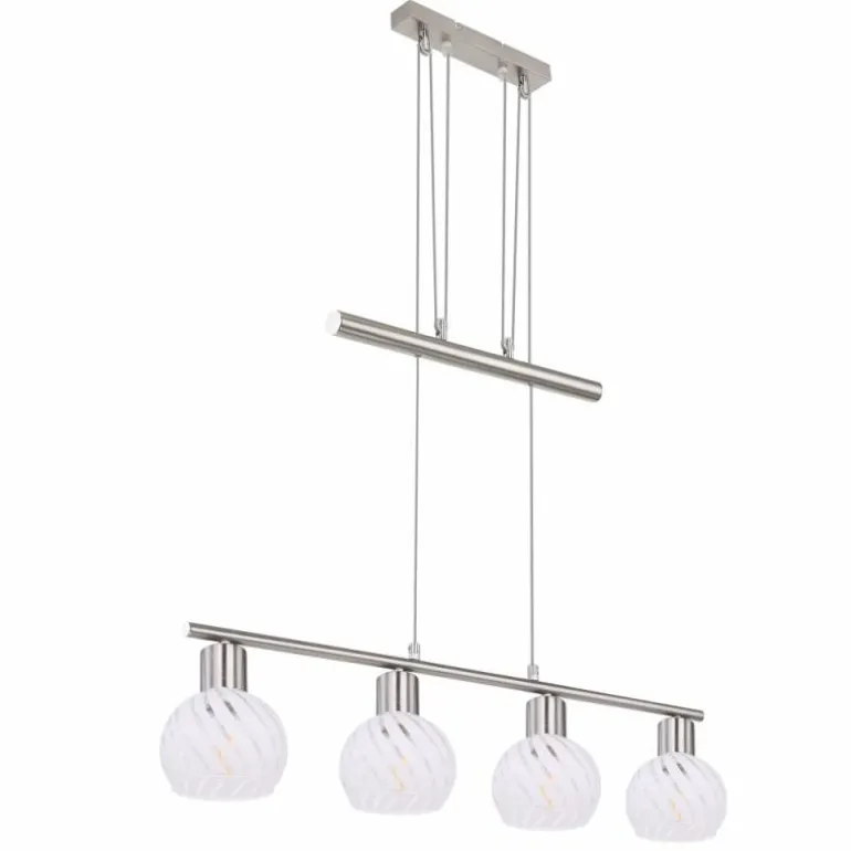 Suspension Globo WILLY Nickel mat, 4 lumières