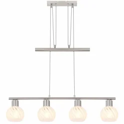 Suspension Globo WILLY Nickel mat, 4 lumières