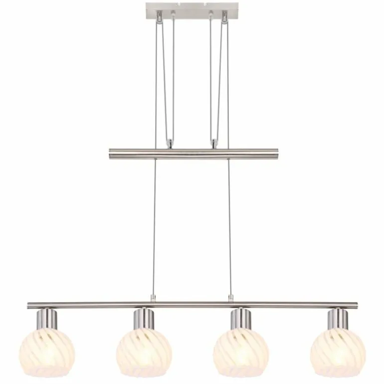 Suspension Globo WILLY Nickel mat, 4 lumières