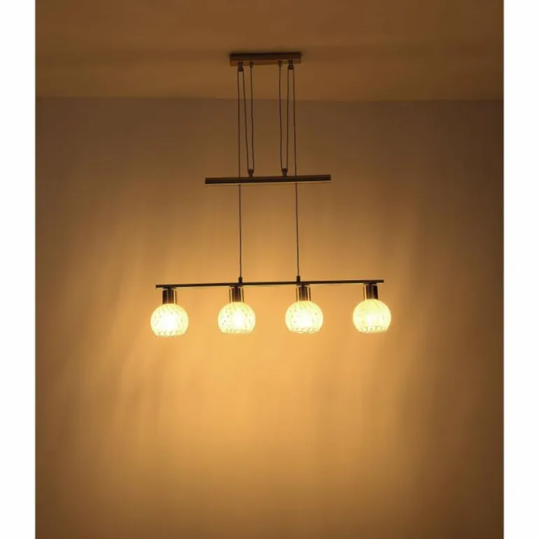 Suspension Globo WILLY Nickel mat, 4 lumières