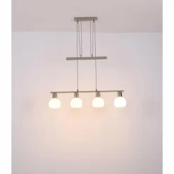 Suspension Globo WILLY Nickel mat, 4 lumières