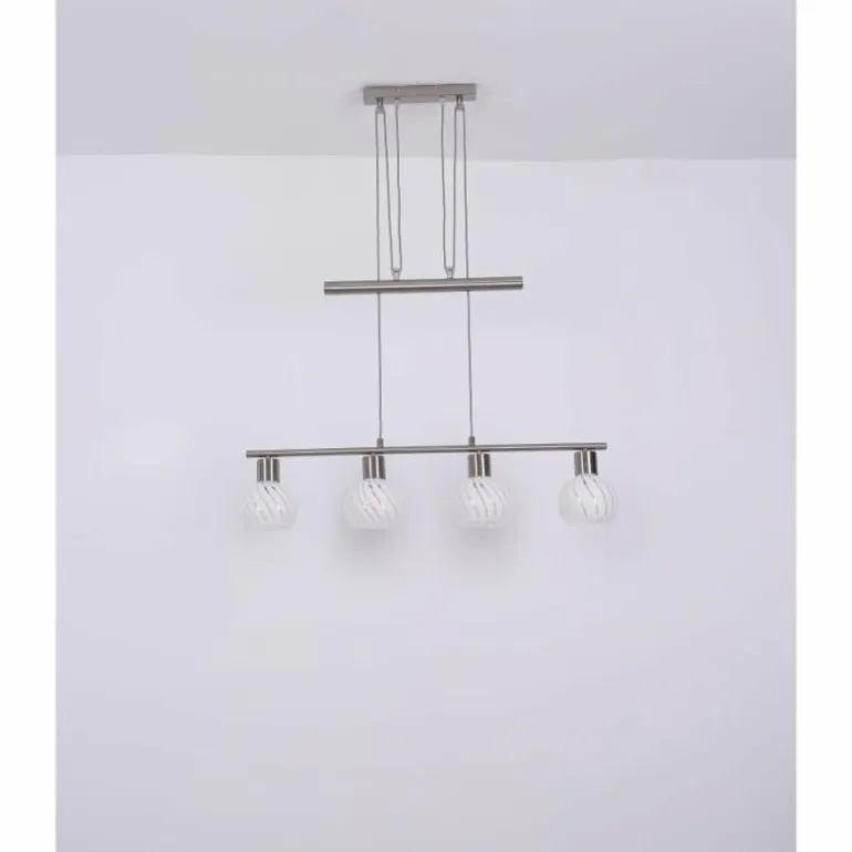 Suspension Globo WILLY Nickel mat, 4 lumières
