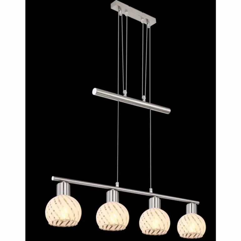 Suspension Globo WILLY Nickel mat, 4 lumières