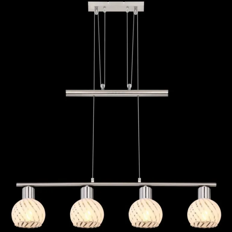 Suspension Globo WILLY Nickel mat, 4 lumières