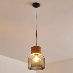 Suspension Grongroft Brun, Noir, 1 lumière