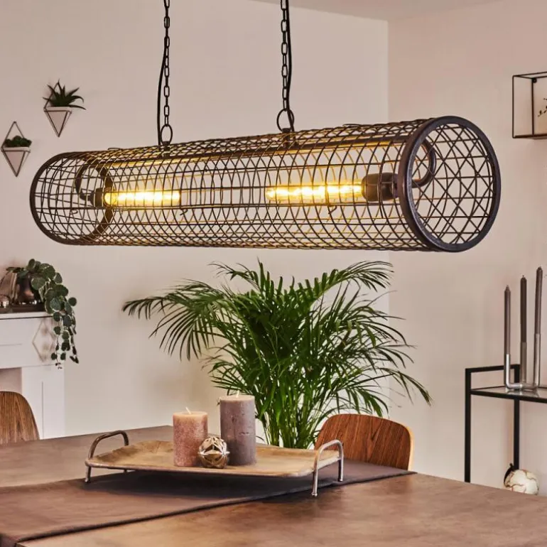Suspension Gullvik Argent Oxydé, 2 lumières