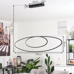 Suspension Harpeth LED Noir, 1 lumière
