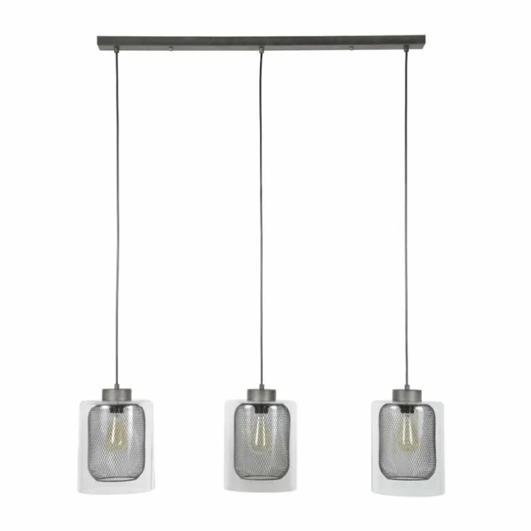 Suspension Hoefhaven Acier brossé, 3 lumières