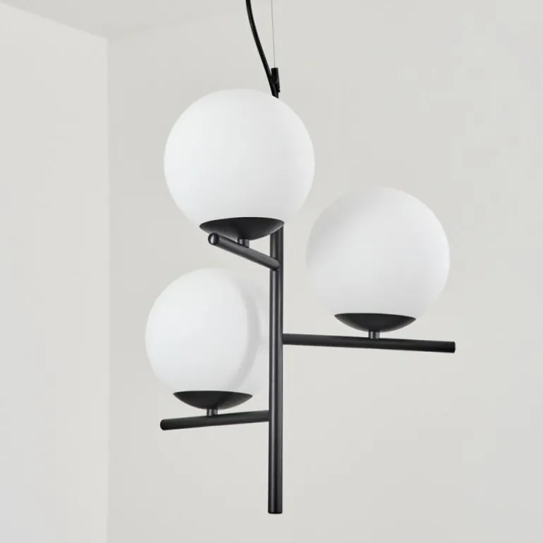 Suspension Hogatza Noir, 3 lumières