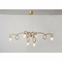 Suspension Holländer ALICE BIANCO Or, 6 lumières