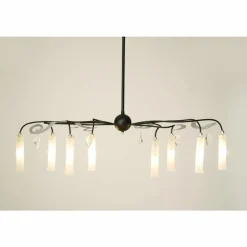 Suspension Holländer CASINO OVAL Noir, Argenté, 8 lumières