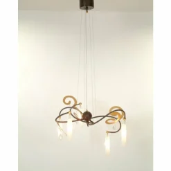 Suspension Holländer CASINO Brun, Or, Noir, 5 lumières