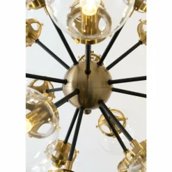Suspension Holländer MOLTIPLICATORE Laiton, Noir, 18 lumières
