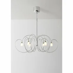 Suspension Holländer ROSASPINA Argenté, 6 lumières