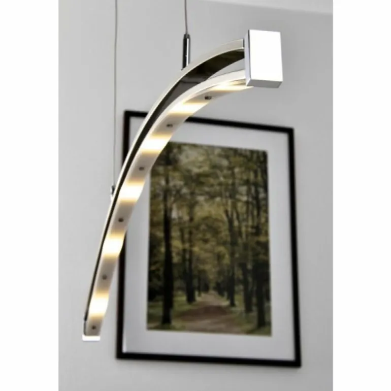 Suspension Honsel Lucy Chrome, Acier inoxydable, 6 lumières
