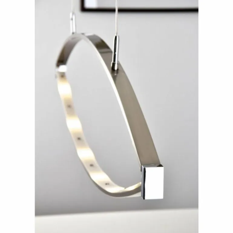 Suspension Honsel Lucy Chrome, Acier inoxydable, 6 lumières