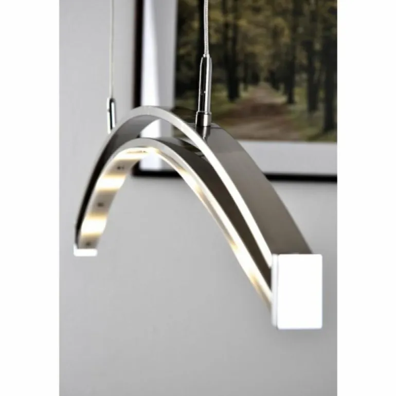 Suspension Honsel Lucy Chrome, Acier inoxydable, 6 lumières