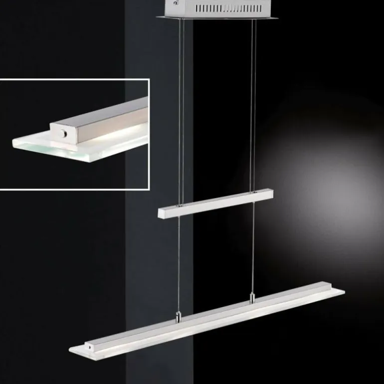 Suspension Honsel Tenso TW LED Chrome, Nickel mat, 3 lumières