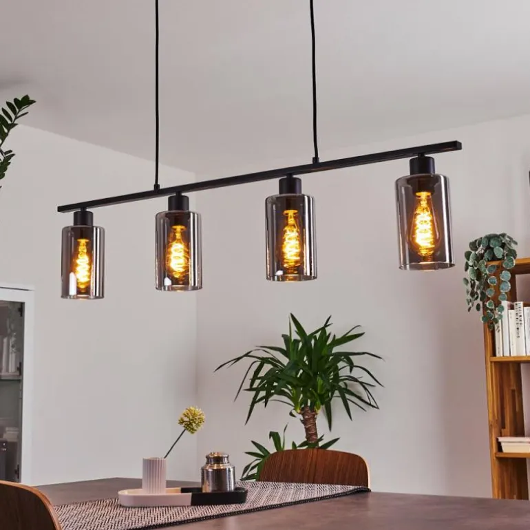 Suspension Hunouri Noir, 4 lumières