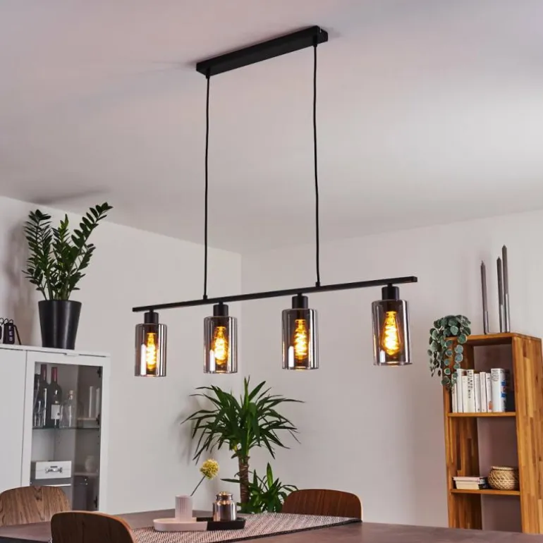Suspension Hunouri Noir, 4 lumières