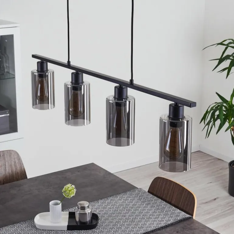 Suspension Hunouri Noir, 4 lumières