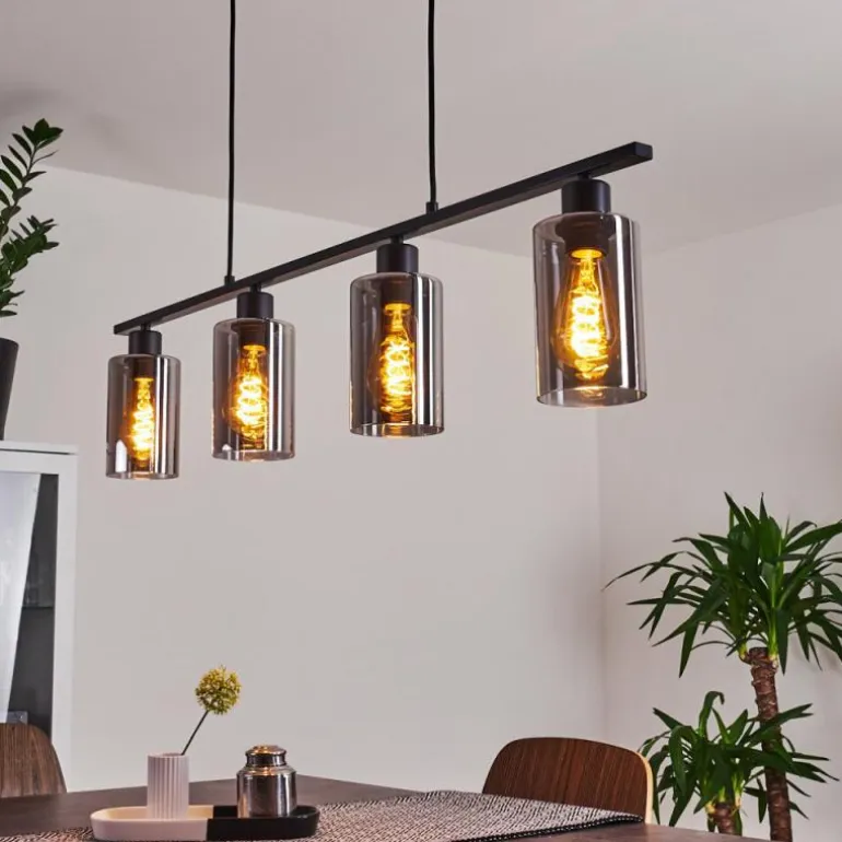 Suspension Hunouri Noir, 4 lumières