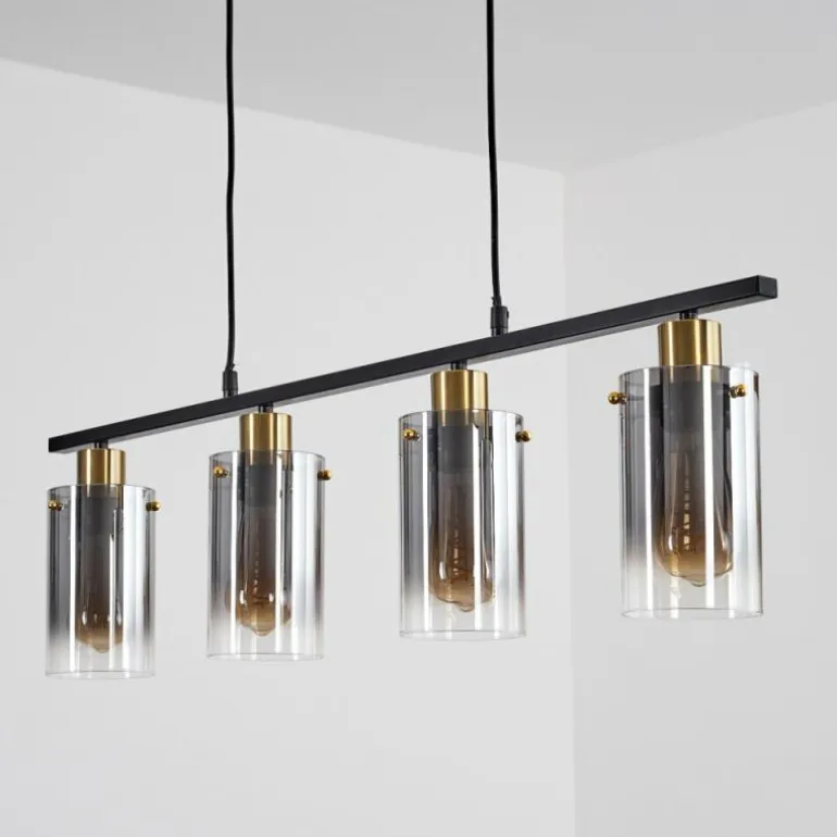 Suspension Hunouri Noir, 4 lumières