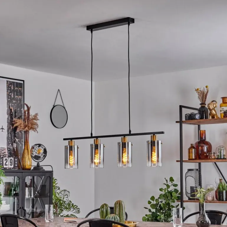 Suspension Hunouri Noir, 4 lumières