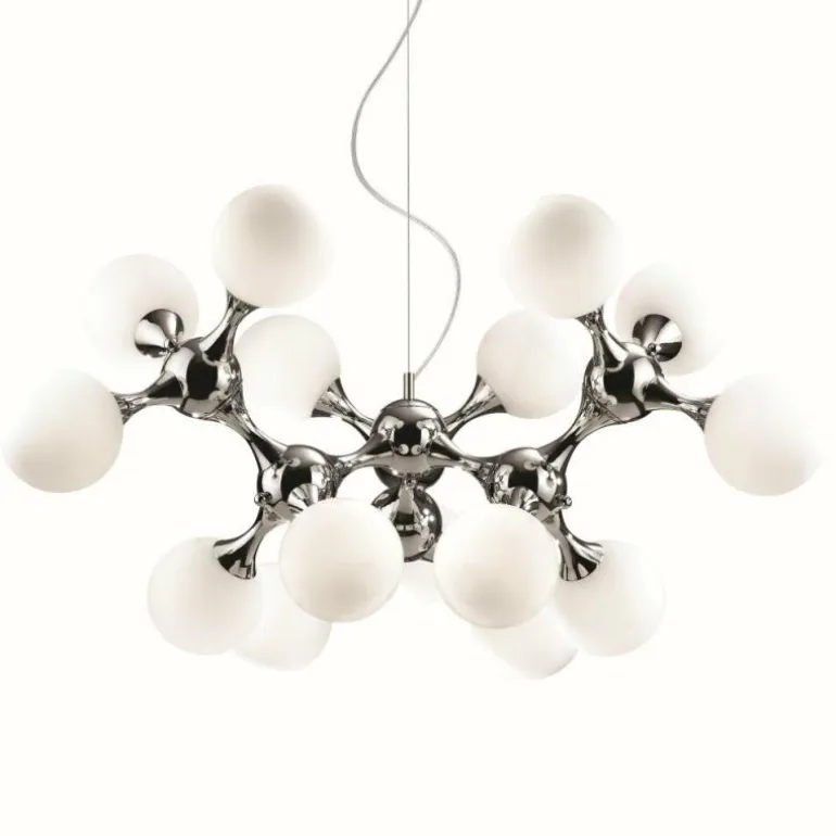 Suspension Ideal Lux NODI Chrome, 15 lumières