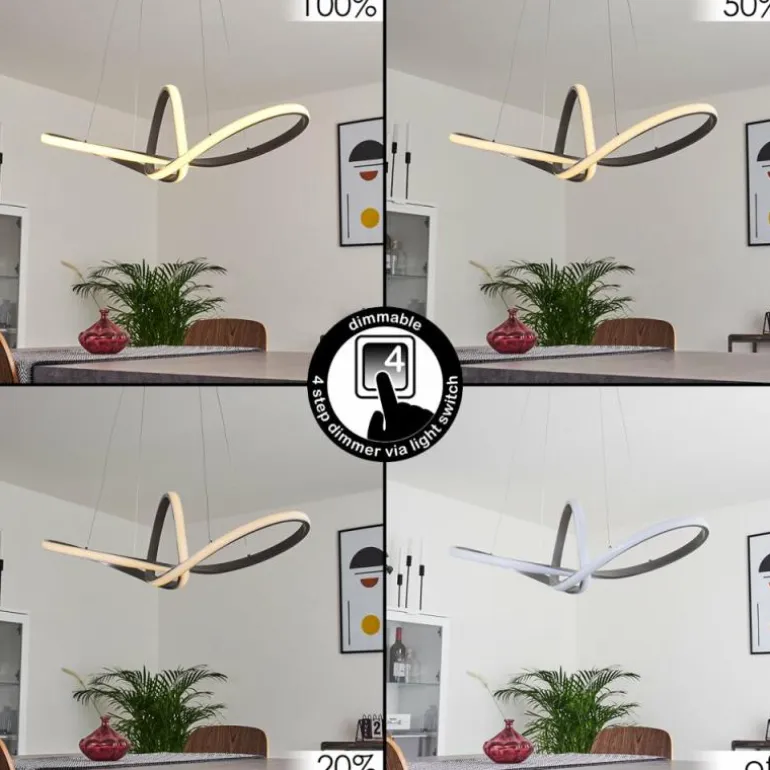 Suspension Ignal LED Nickel mat, 1 lumière