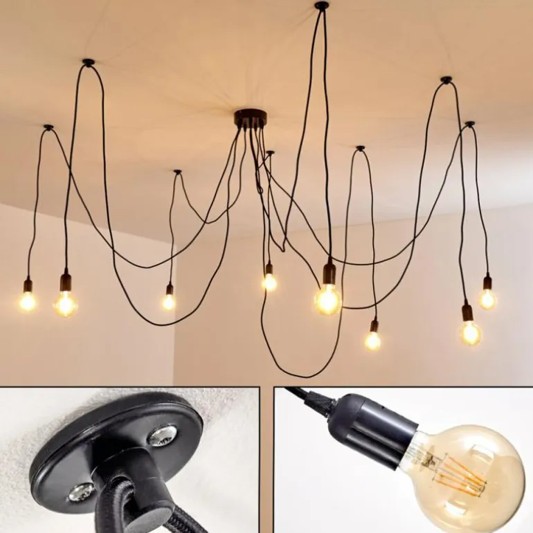 Suspension Imini Noir, 8 lumières