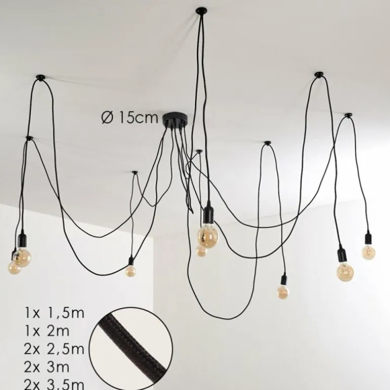 Suspension Imini Noir, 8 lumières