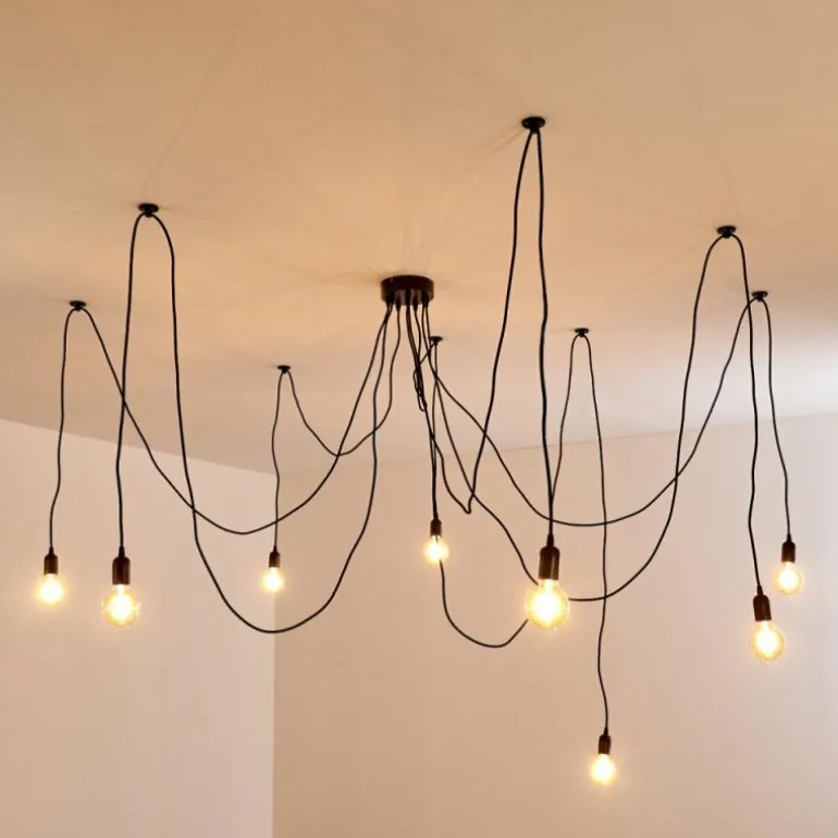 Suspension Imini Noir, 8 lumières