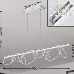 Suspension Jimma LED Blanc, 8 lumières