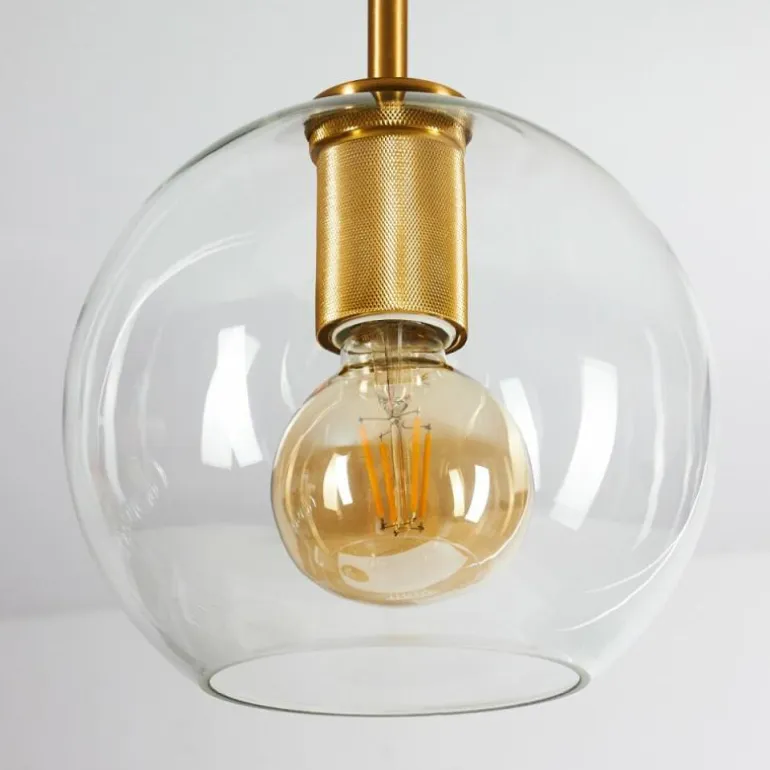 Suspension Karo Laiton, Noir, 3 lumières