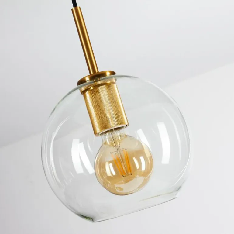 Suspension Karo Laiton, Noir, 3 lumières