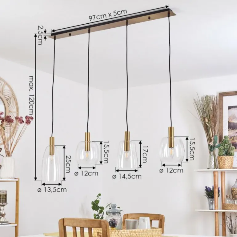 Suspension Kenong Laiton, 4 lumières