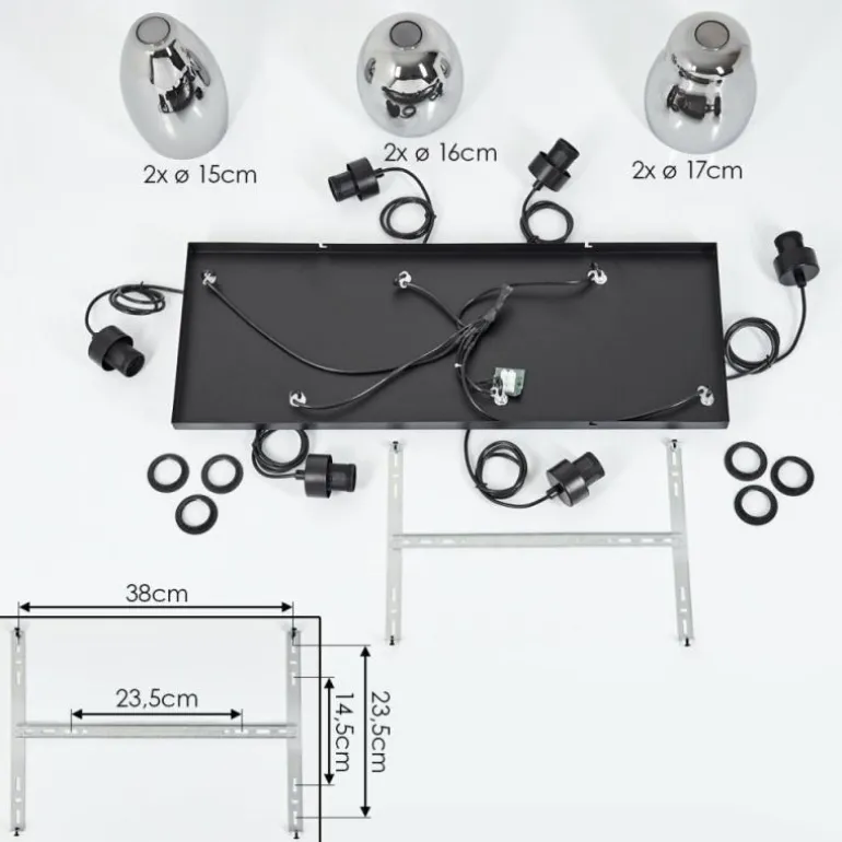 Suspension Kenong Noir, 6 lumières