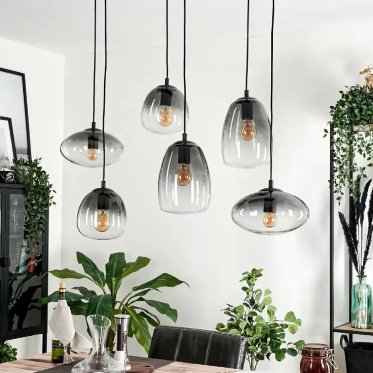 Suspension Kissaboui Noir, 6 lumières