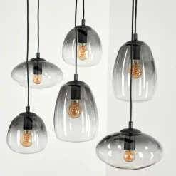 Suspension Kissaboui Noir, 6 lumières