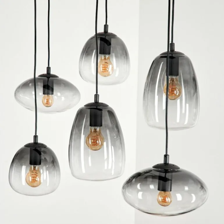 Suspension Kissaboui Noir, 6 lumières